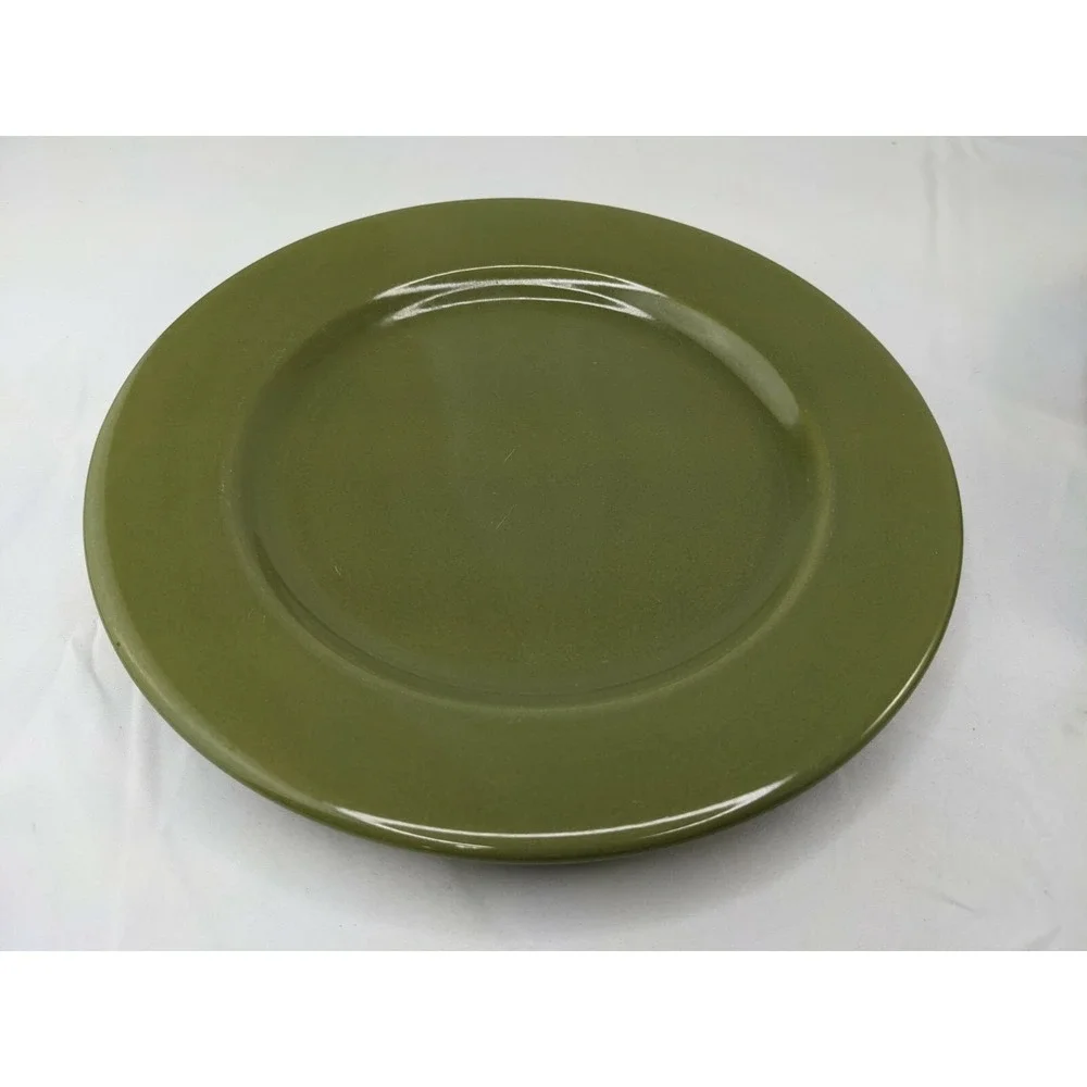 Pier 1‎ Ironstone Bohemian Green Dinner Plate 10.25 Inch Lot of 2